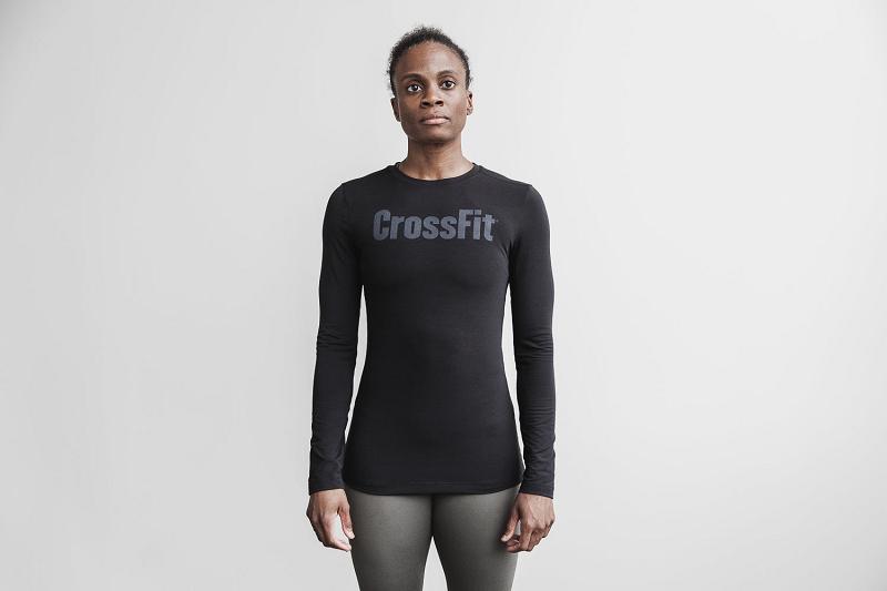 Women's Nobull WoCrossfit<Sup>®</Sup> Tee Long Sleeve Black | SG O3162K